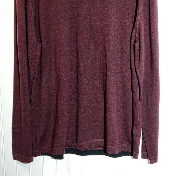 Eddie Bauer Merino Wool Sweater Men’s XLarge Tall Wine 1/4 Button Up Collared LS - Picture 4 of 10
